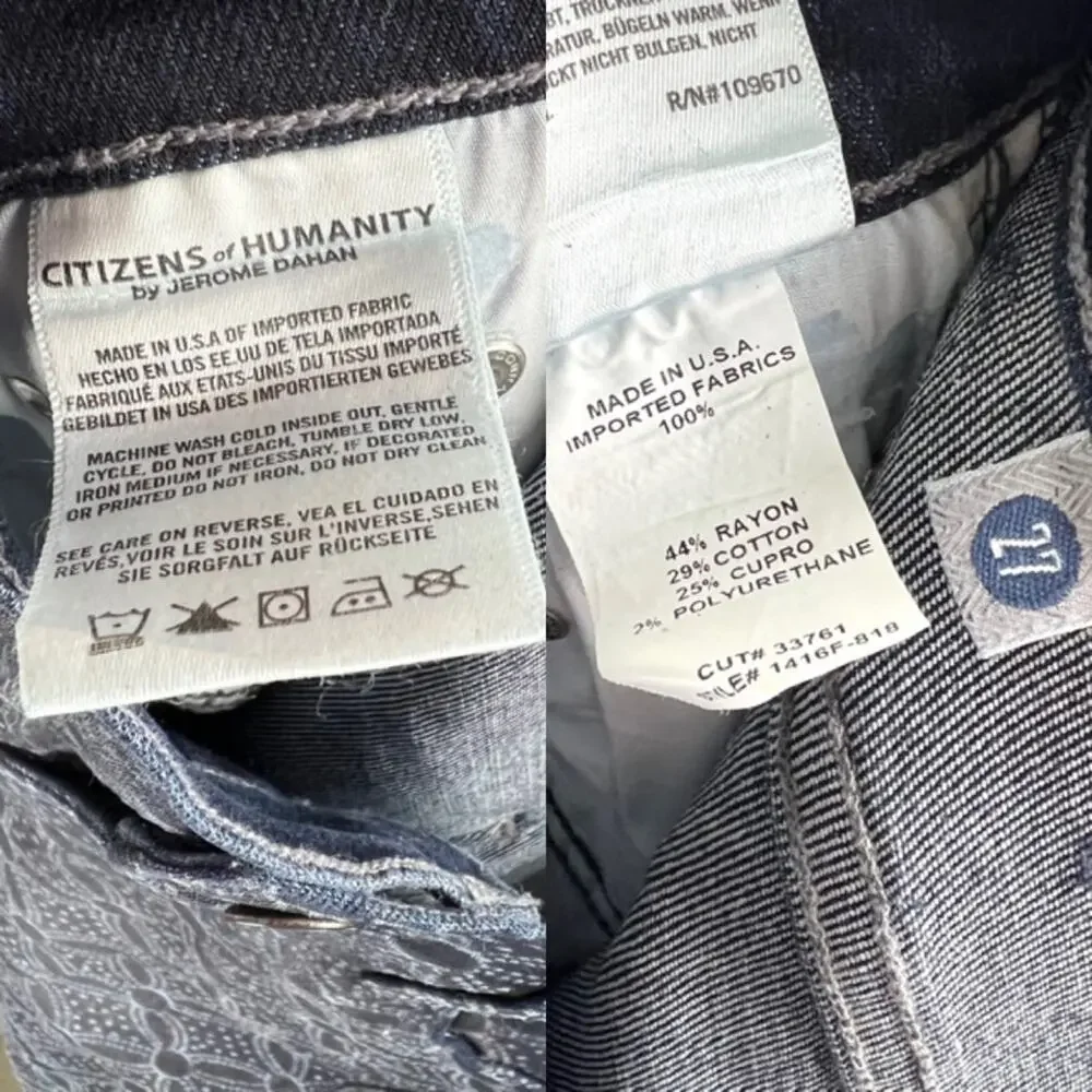 Citizens of Humanity Rocket Coated High-Rise Skinny Jeans 27 Geometric